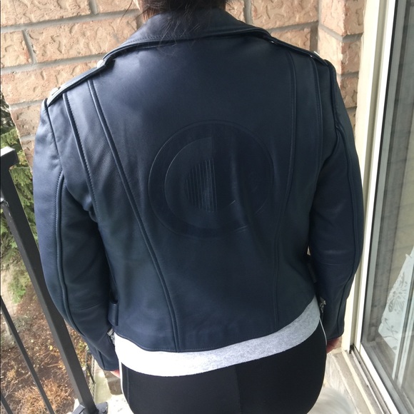 Lucky Chouette Navy Leather Studded Jacket - Picture 3 of 6